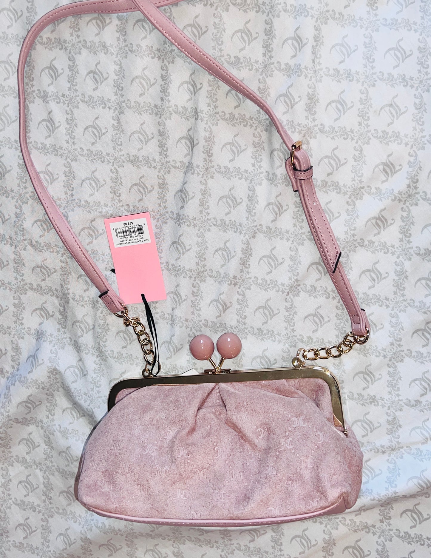 New Pink Juicy Couture Purse Crossbody Chocolate Coin Bag