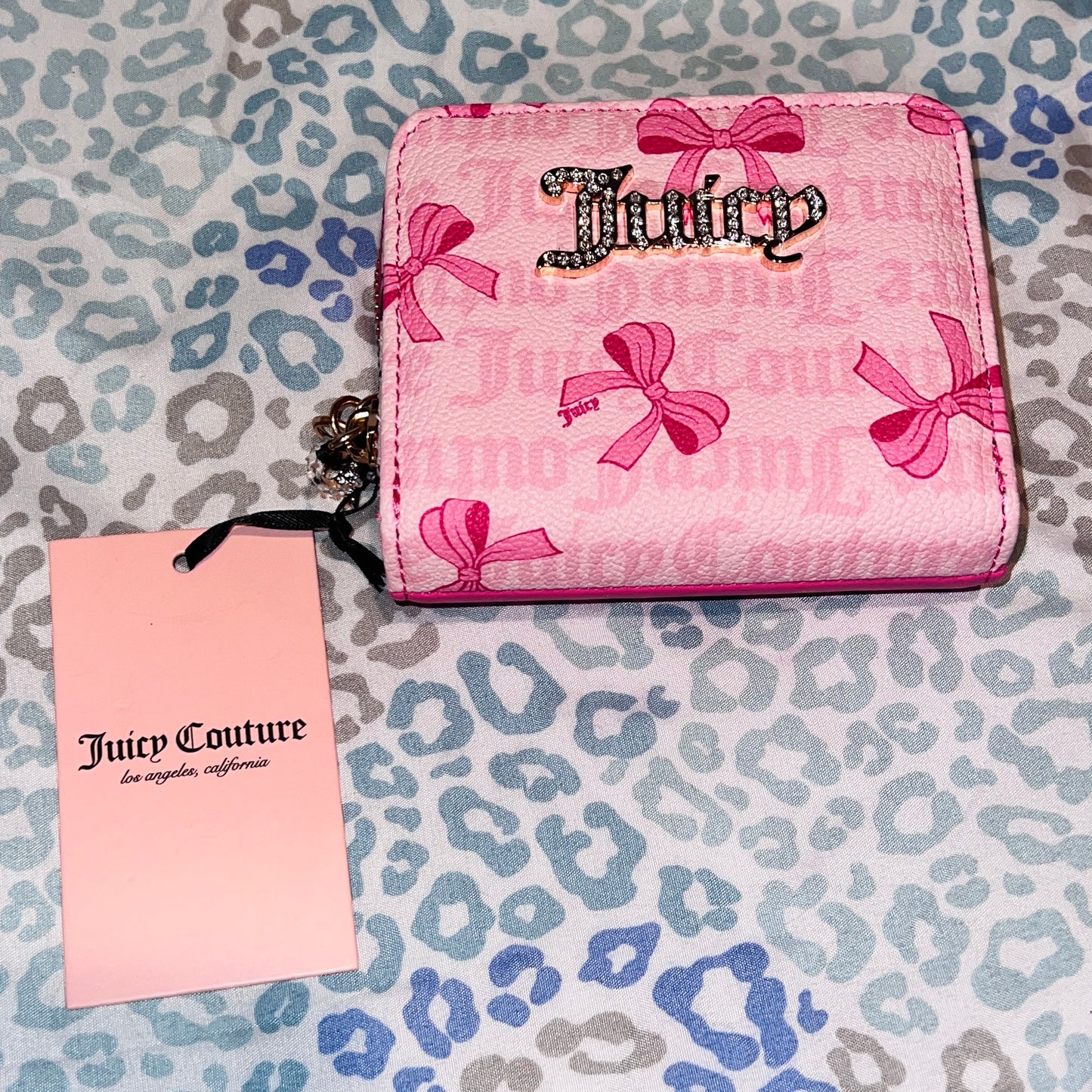 New Pink Juicy Couture Wallet Ribbon Viral Coin Purse Card Holder