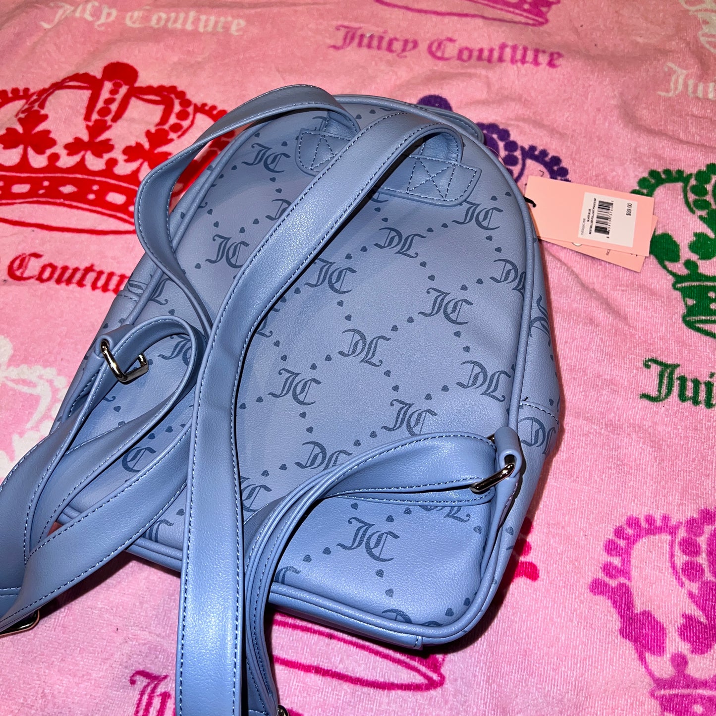 New Blue Juicy Couture Mini Backpack + Pouch NWT Purse Bag MSRP $99