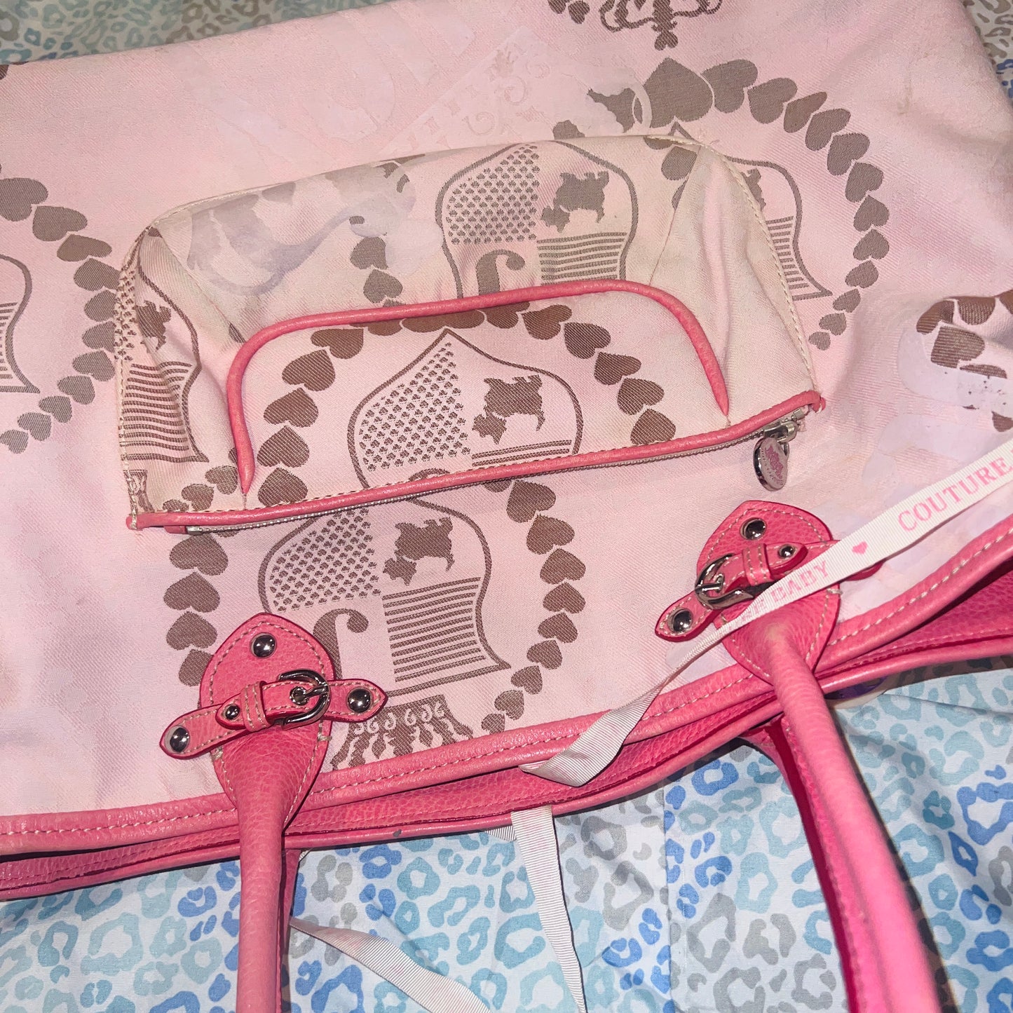 Vintage Pink Juicy Couture Purse Diaper Baby Bag Tote Handbag Y2K Changing Pad