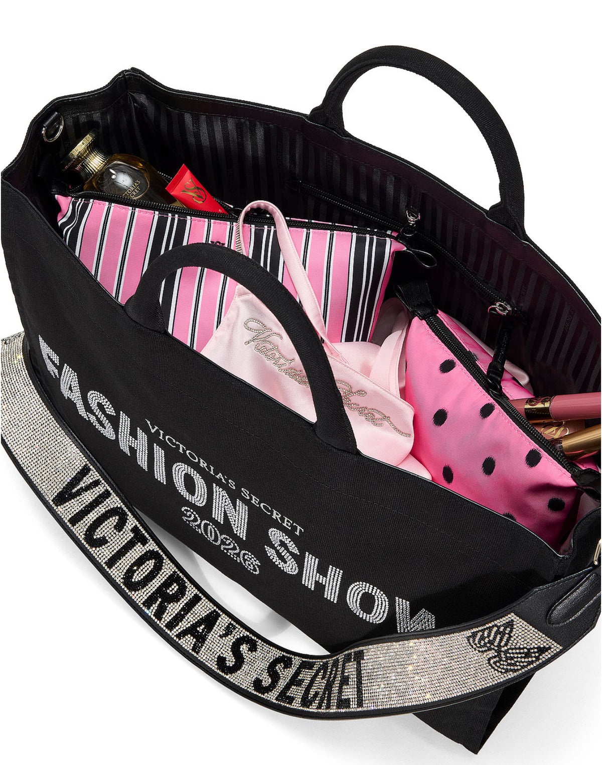 New Black Victoria’s Secret Fashion Show 2026 Tote Bag Shine Strap Purse VSFS 26