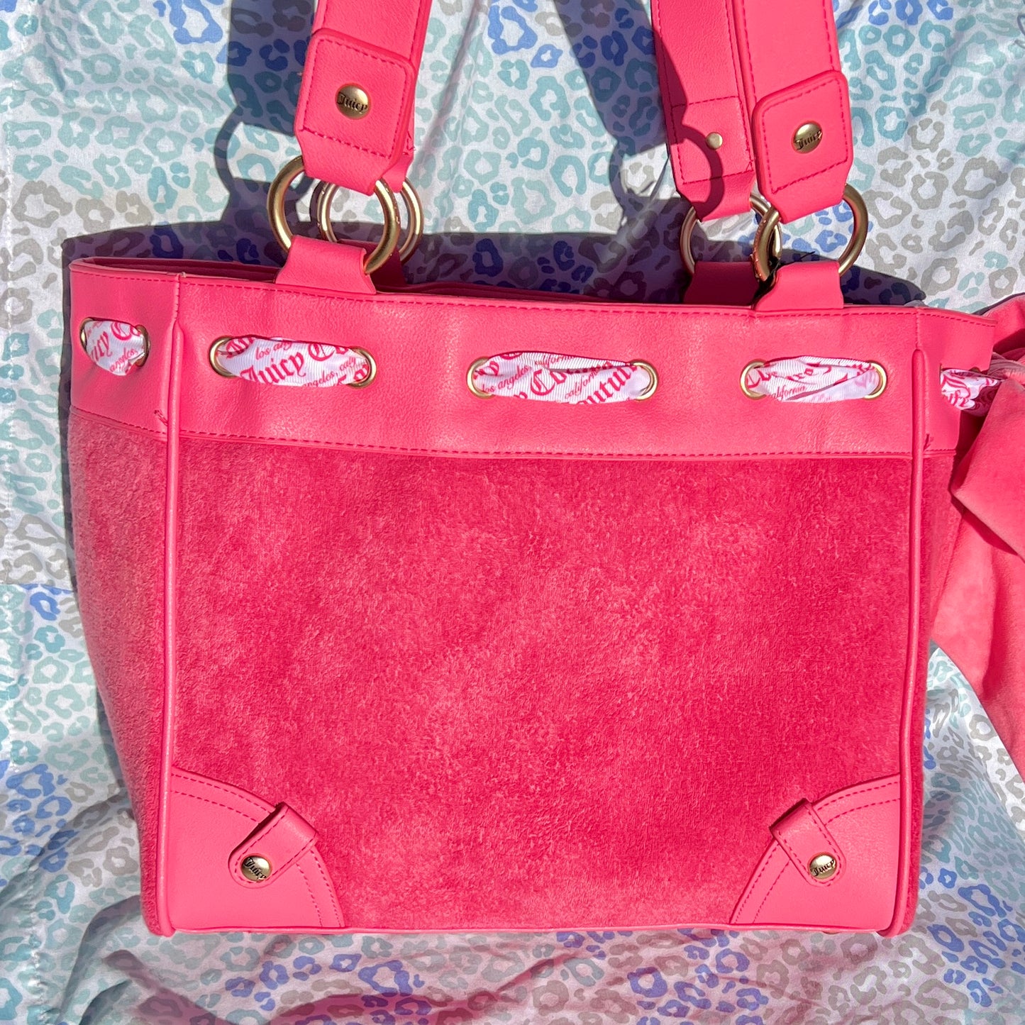New Pink Juicy Couture Daydreamer Tote Bag Purse Custom Dyed Juicy Lovers Club