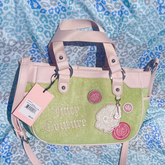 New Pink Green Juicy Couture Purse Custom Dyed Crossbody Bag Handbag Watermelon