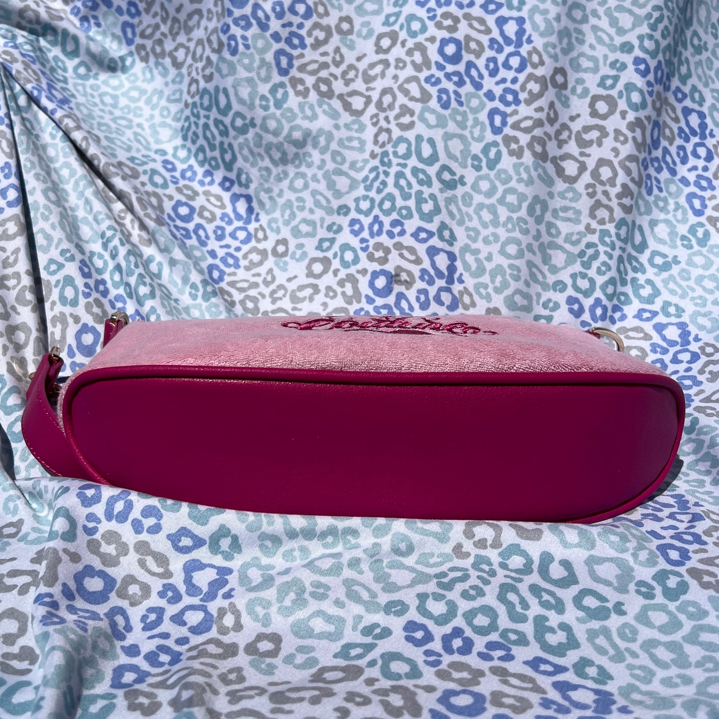 New Pink Juicy Couture Purse Handbag Ice Cream Charm Terry Cloth Shoulder Bag
