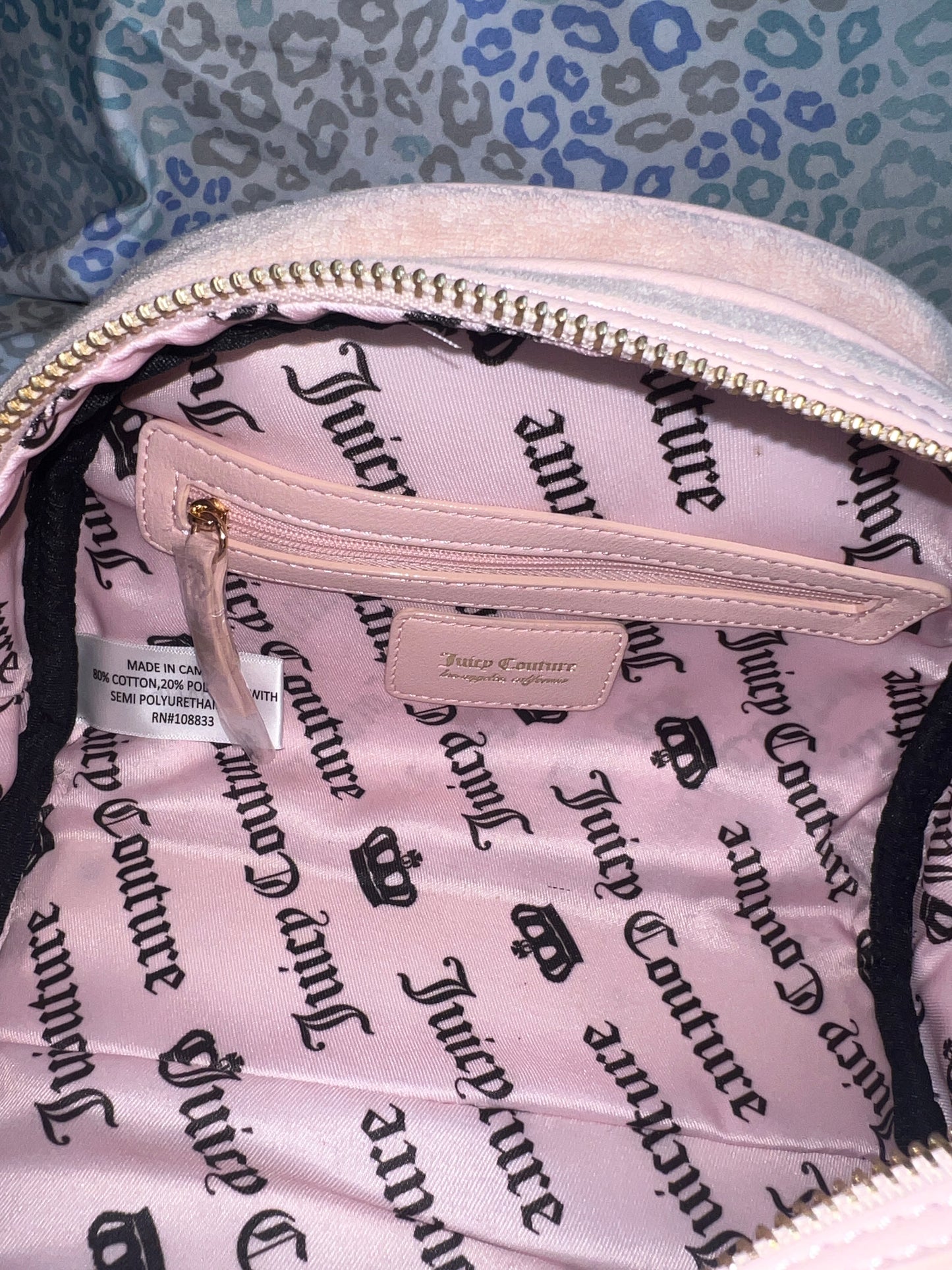 New Cream Juicy Couture Purse Juicy Angel Bowler Bag Handbag Terry Cloth Satchel