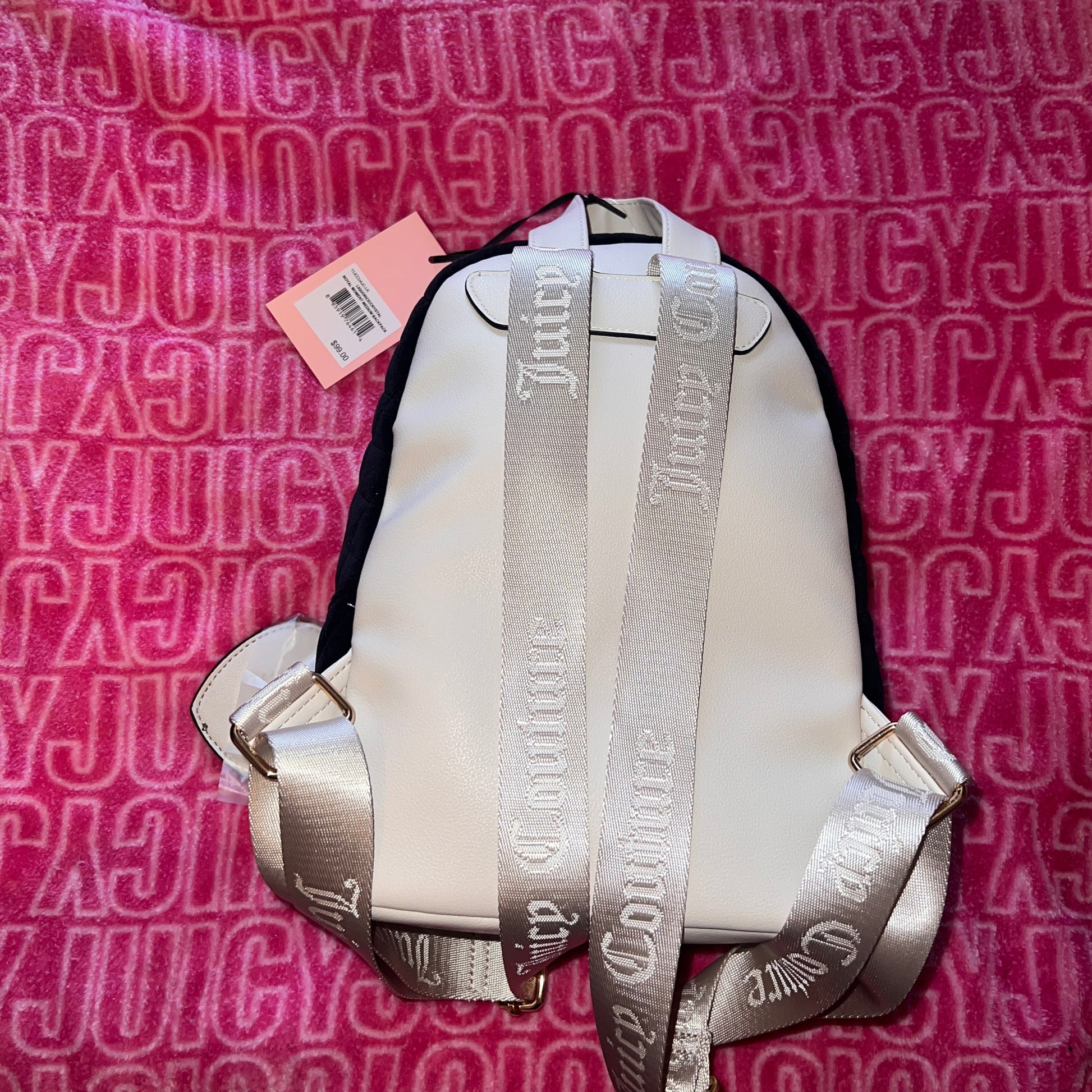 juicy couture mini velvet backpack New Pink Black Juicy Couture Mini Backpack Purse Bag Velvet Royal Mome – Purse Hut