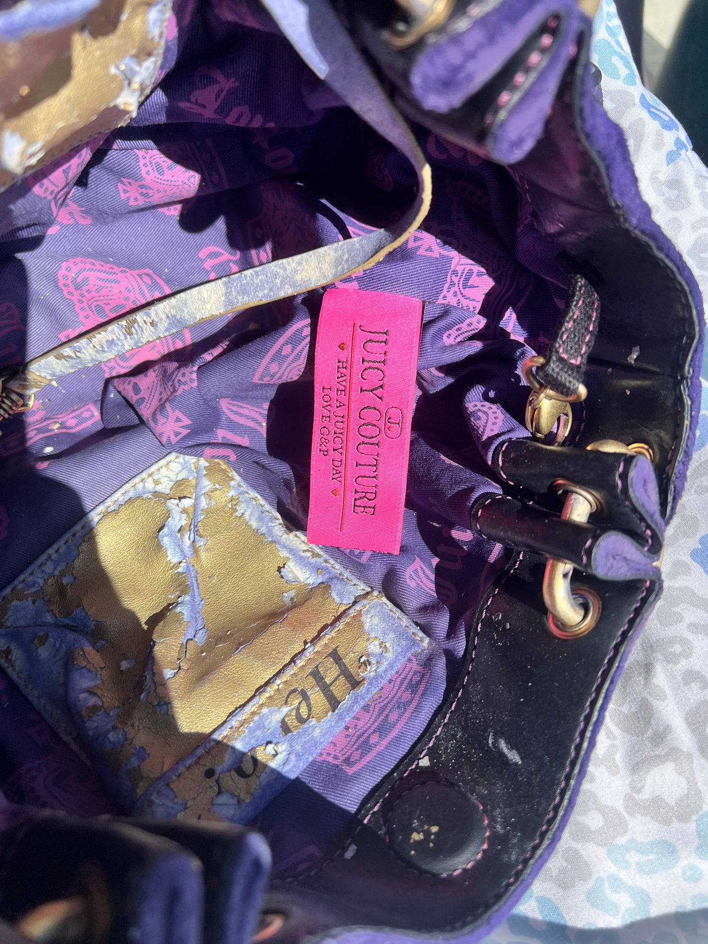 Vintage Purple Pink Juicy Couture Purse Handbag Satchel Velvet Bag Custom Dyed