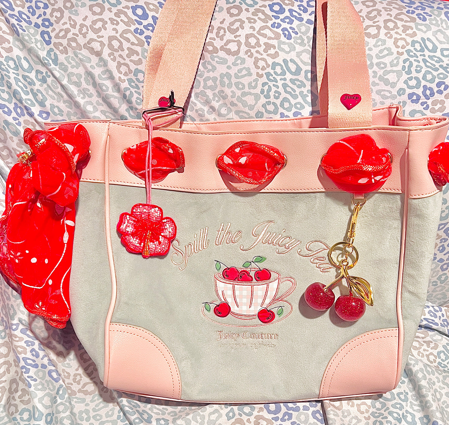 New Green Juicy Couture Purse Daydreamer Tote Bag Handbag Spill the Juicy Tea