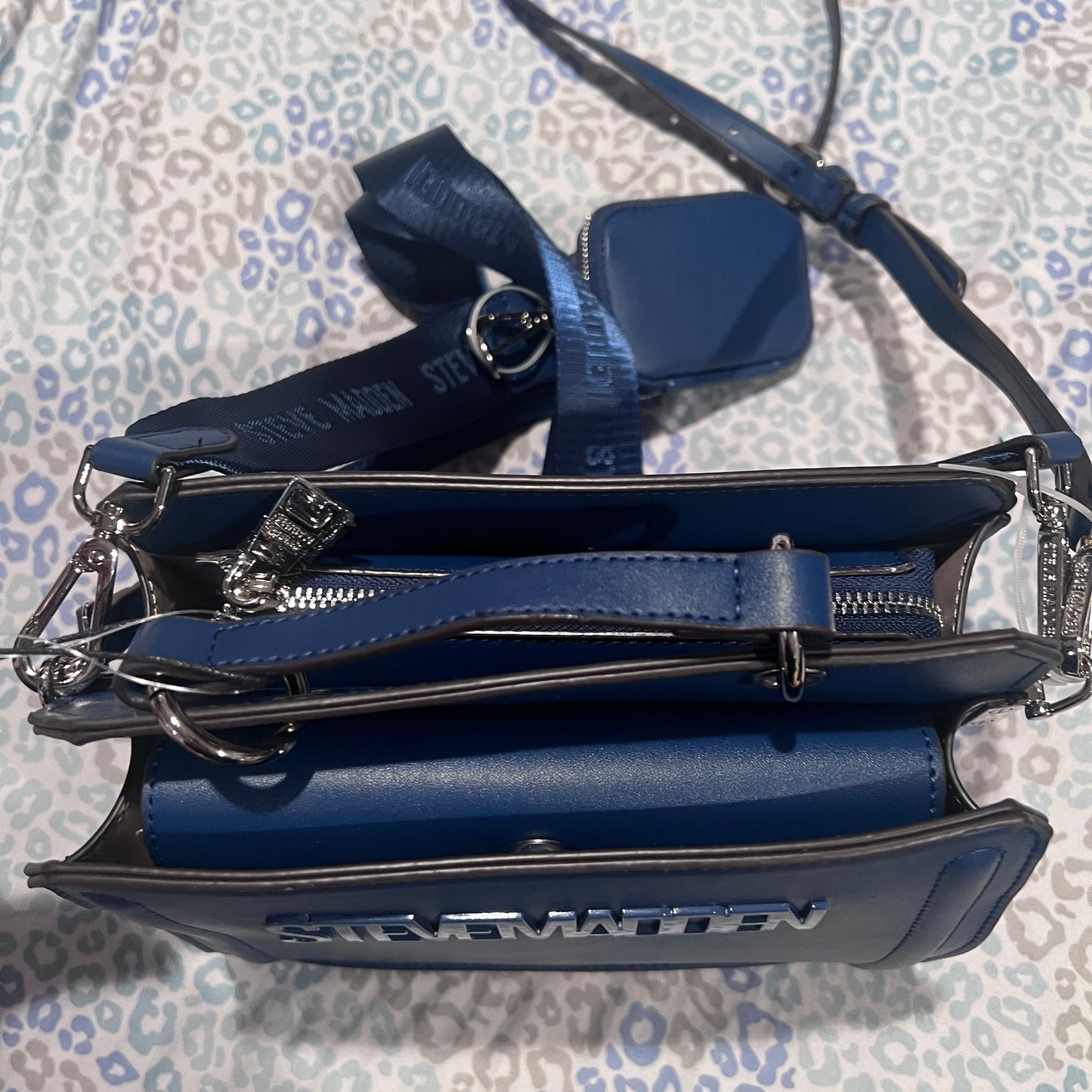 New Steve Madden Purse Hand Bag Satchel Galaxy Blue Bevelyn NWT Viral TikTok