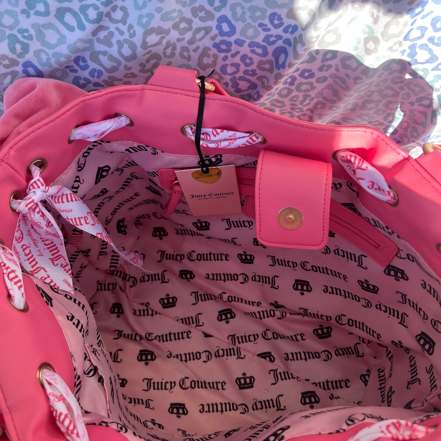 New Pink Juicy Couture Daydreamer Tote Bag Purse Custom Dyed Juicy Lovers Club