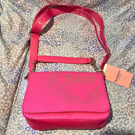 New Hot Pink Juicy Couture Purse Lovely Day Flap Crossbody Bag MSRP $79