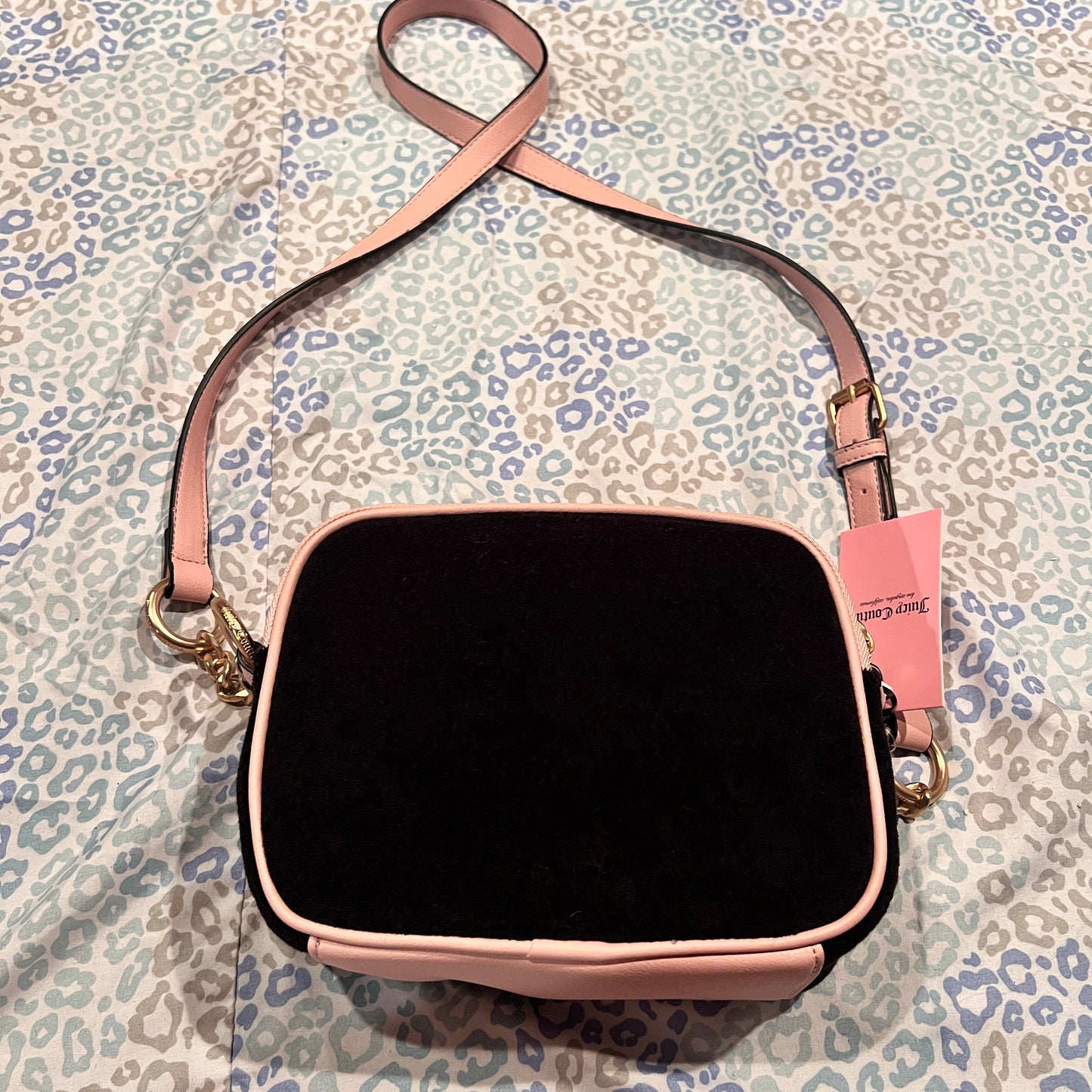 New Pink Black Juicy Couture Purse Crossbody Bag Vintage Style Y2K Camera Bag