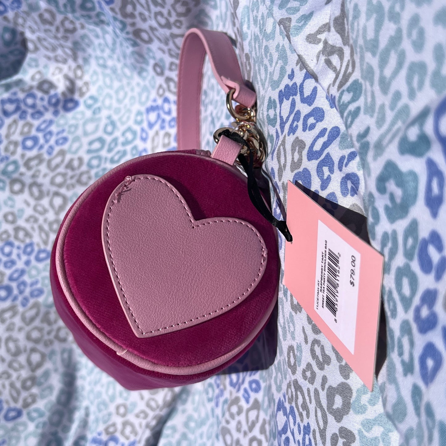 New Pink Juicy Couture Purse Barrel Bag Handbag Velour Spill the Juicy Tea