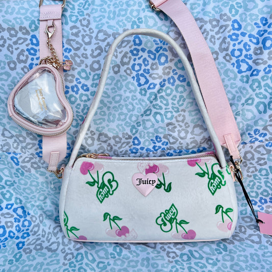 New Pink Juicy Couture Purse Crossbody Bag Cherry Satchel Gelato Handbag NWT