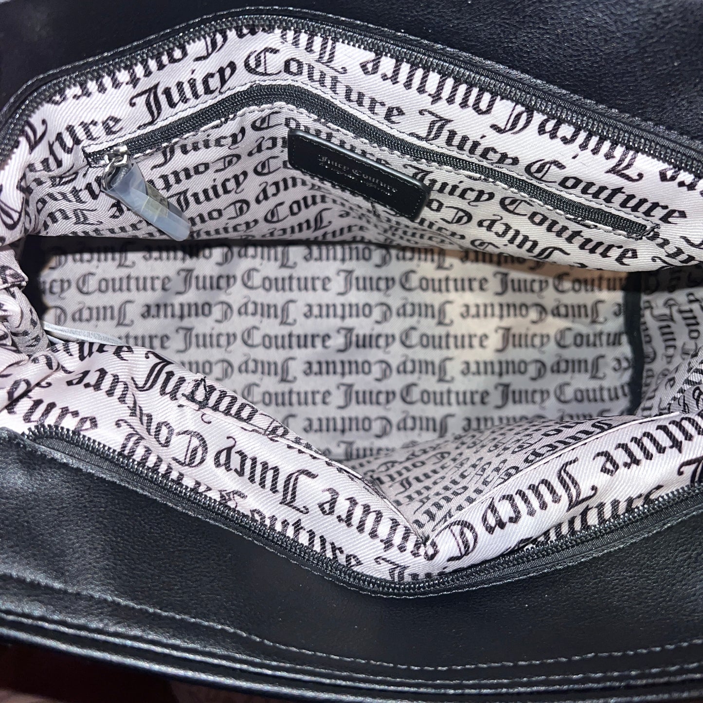 New Black Juicy Couture Purse Tote Bag Handbag Vintage Style Velvet MSRP $99