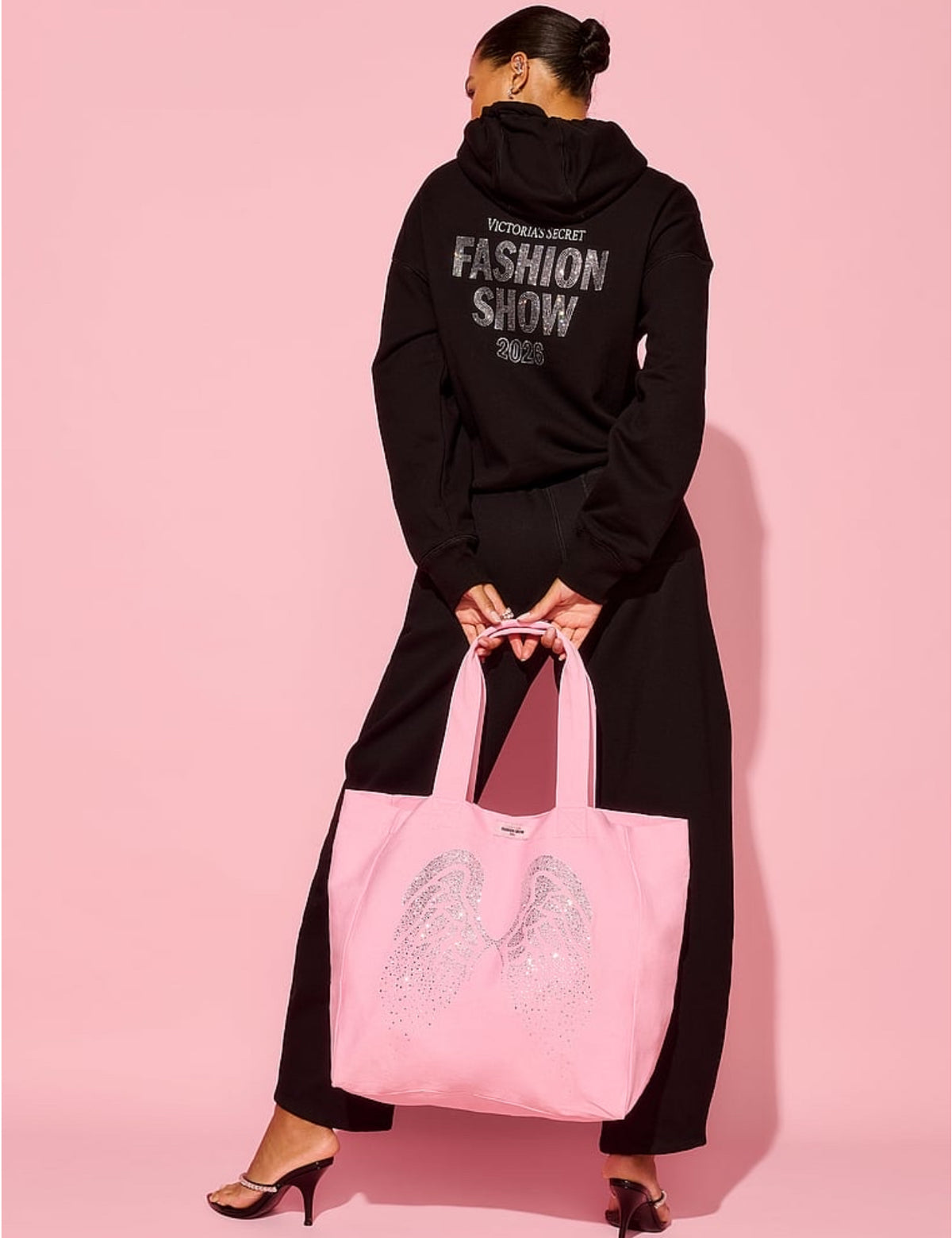 New Pink Victoria’s Secret Fashion Show 2026 Tote Bag Angel Wings Canvas Purse