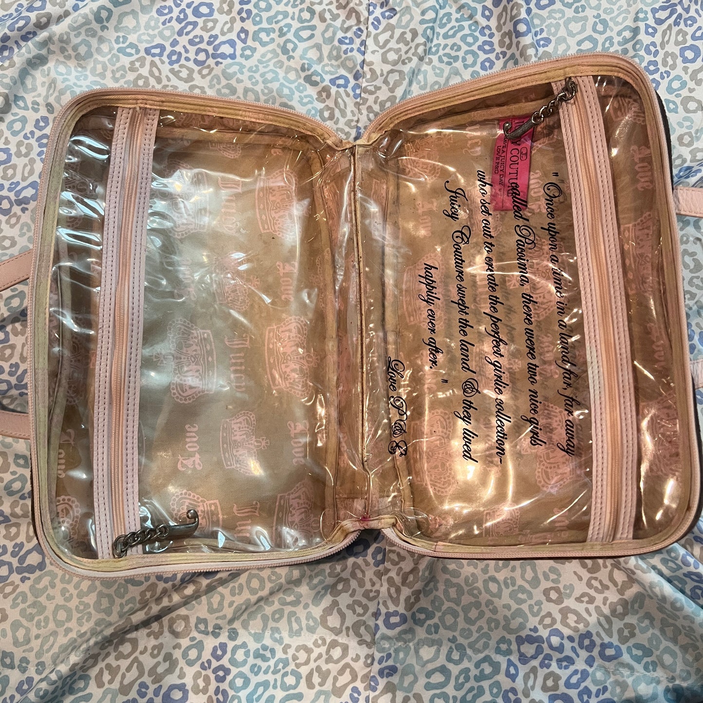 Vintage Brown Juicy Couture Makeup Bag Cosmetic  Travel Case Handbag Velour Y2K