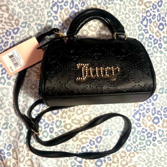 New Black Juicy Couture Purse Handbag Licorice Semi Charmed Satchel Crossbody