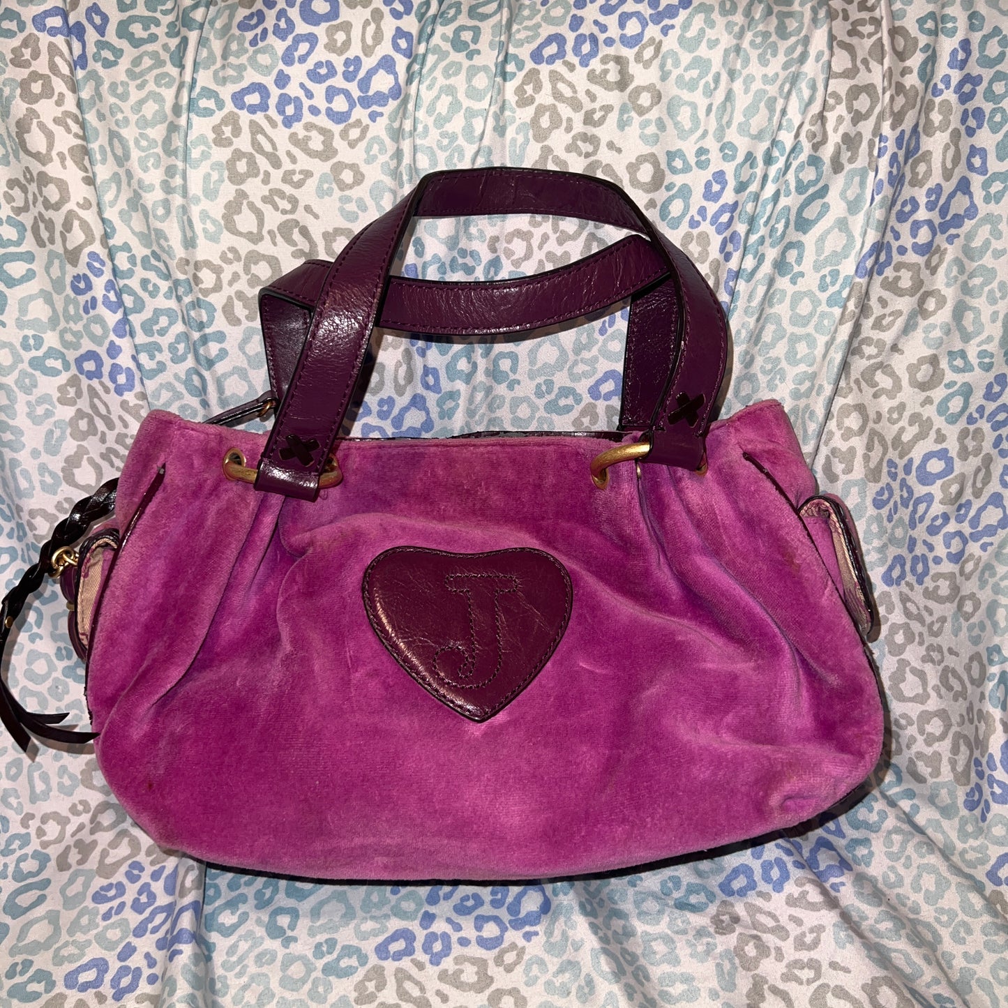 Vintage Purple Juicy Couture Purse Handbag Satchel Bag Y2K  Velour Rare