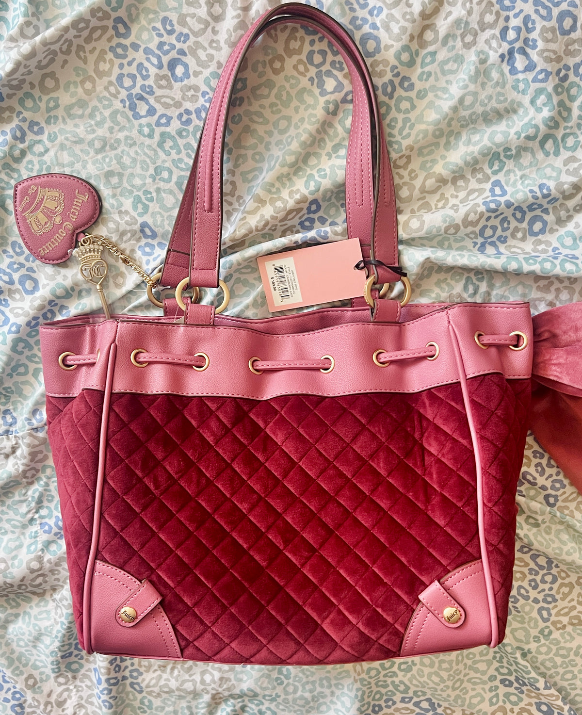 New Pink Red Juicy Couture Purse Daydreamer Tote Bag Handbag Fairy Tale Story