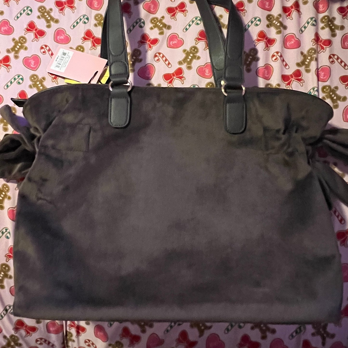 New Brown Juicy Couture Tote Bag Purse Handbag Vintage Style Velour Y2K