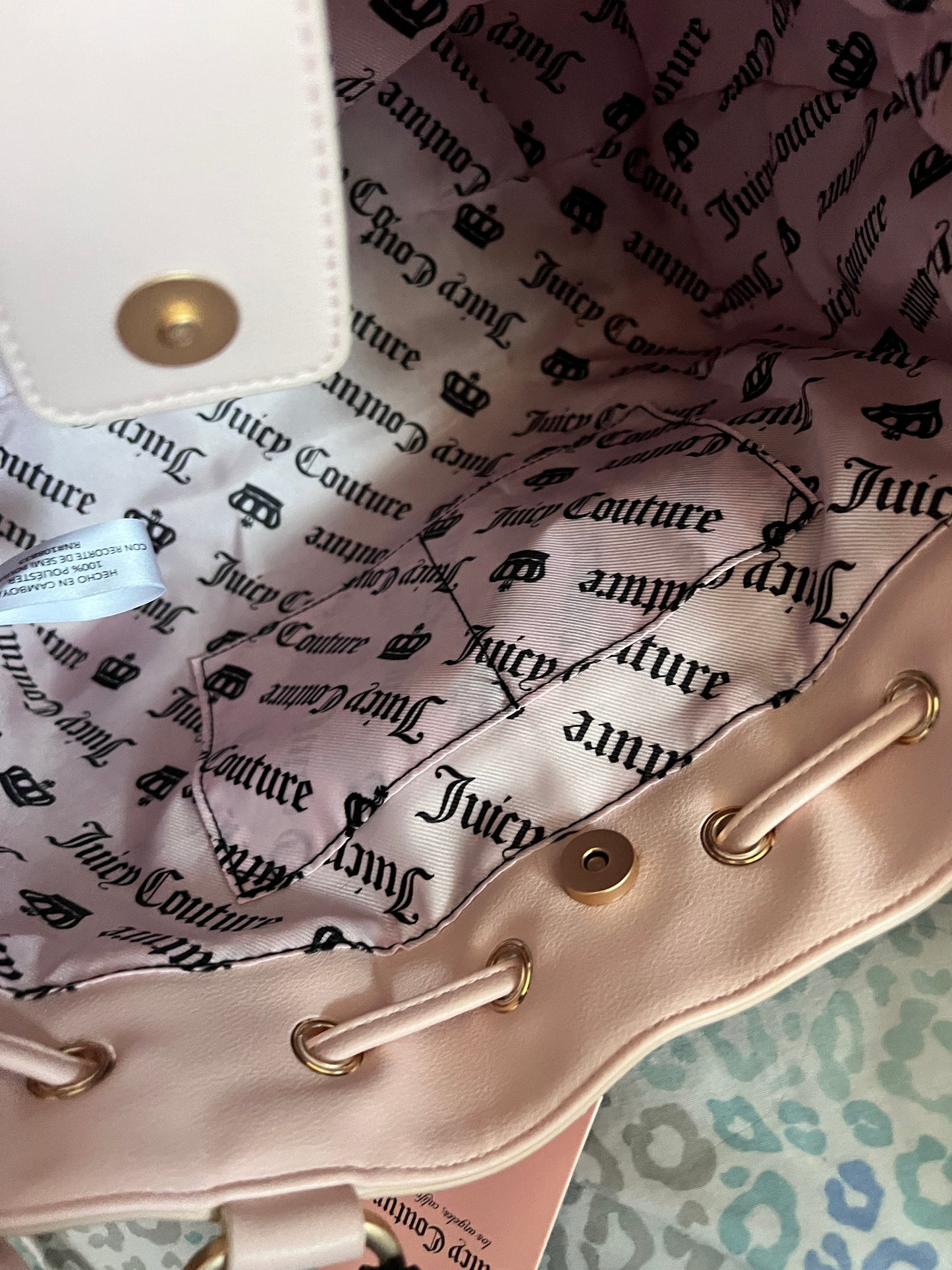 New Light Pink Juicy Couture Purse Daydreamer Tote Bag Velour Handbag Key Charm
