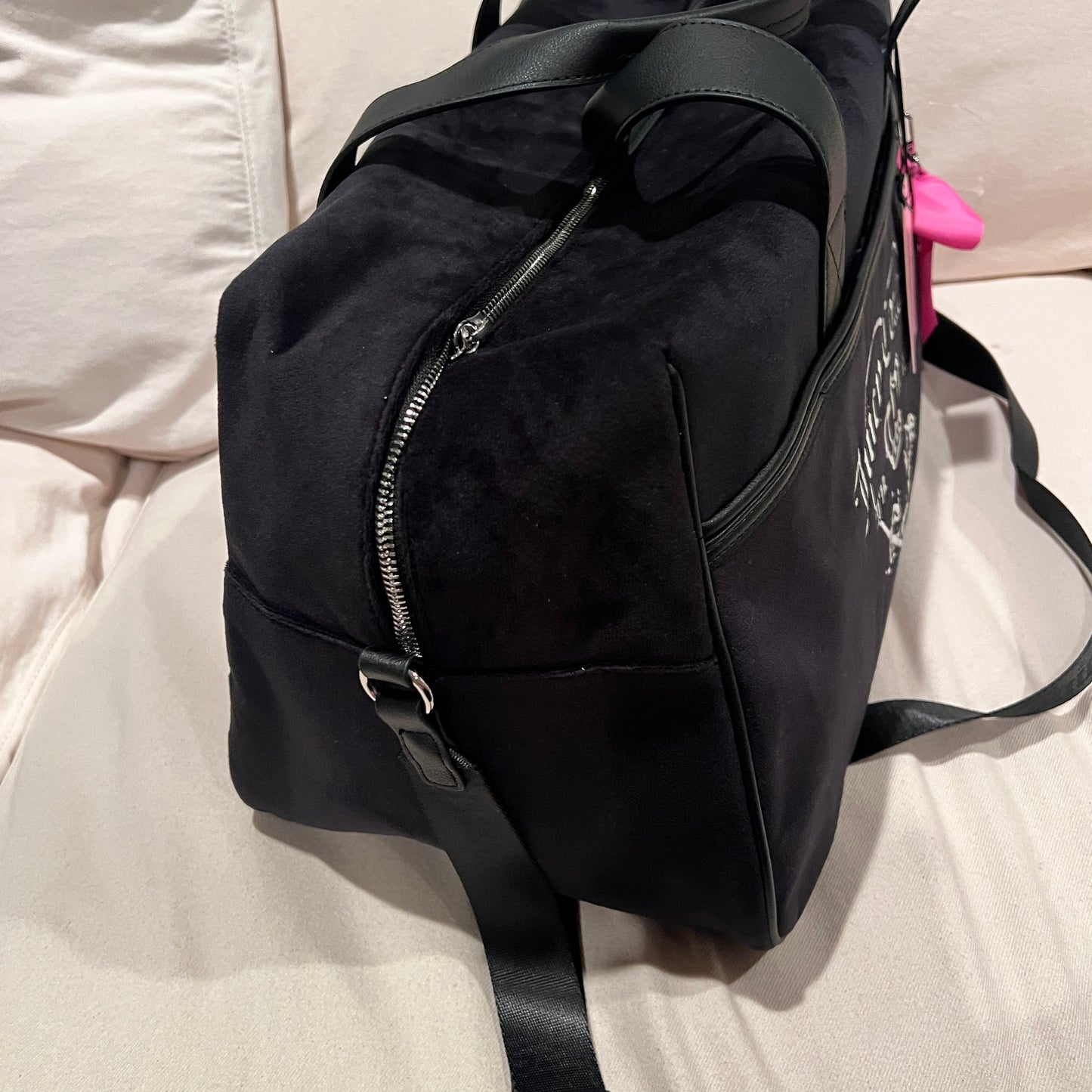 New Black Juicy Couture Weekender Bag Purse XL Size Duffel Bag Vintage Style