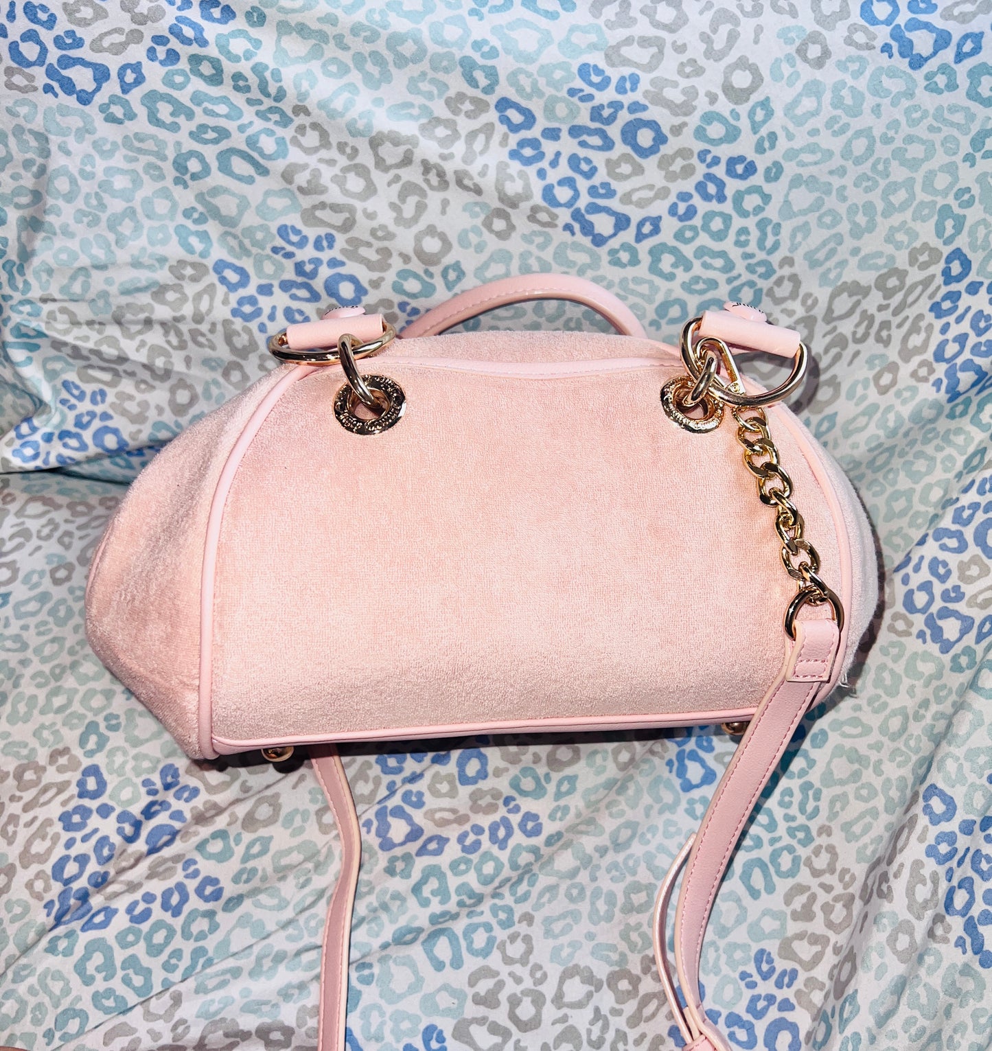 New Cream Juicy Couture Purse Juicy Angel Bowler Bag Handbag Terry Cloth Satchel