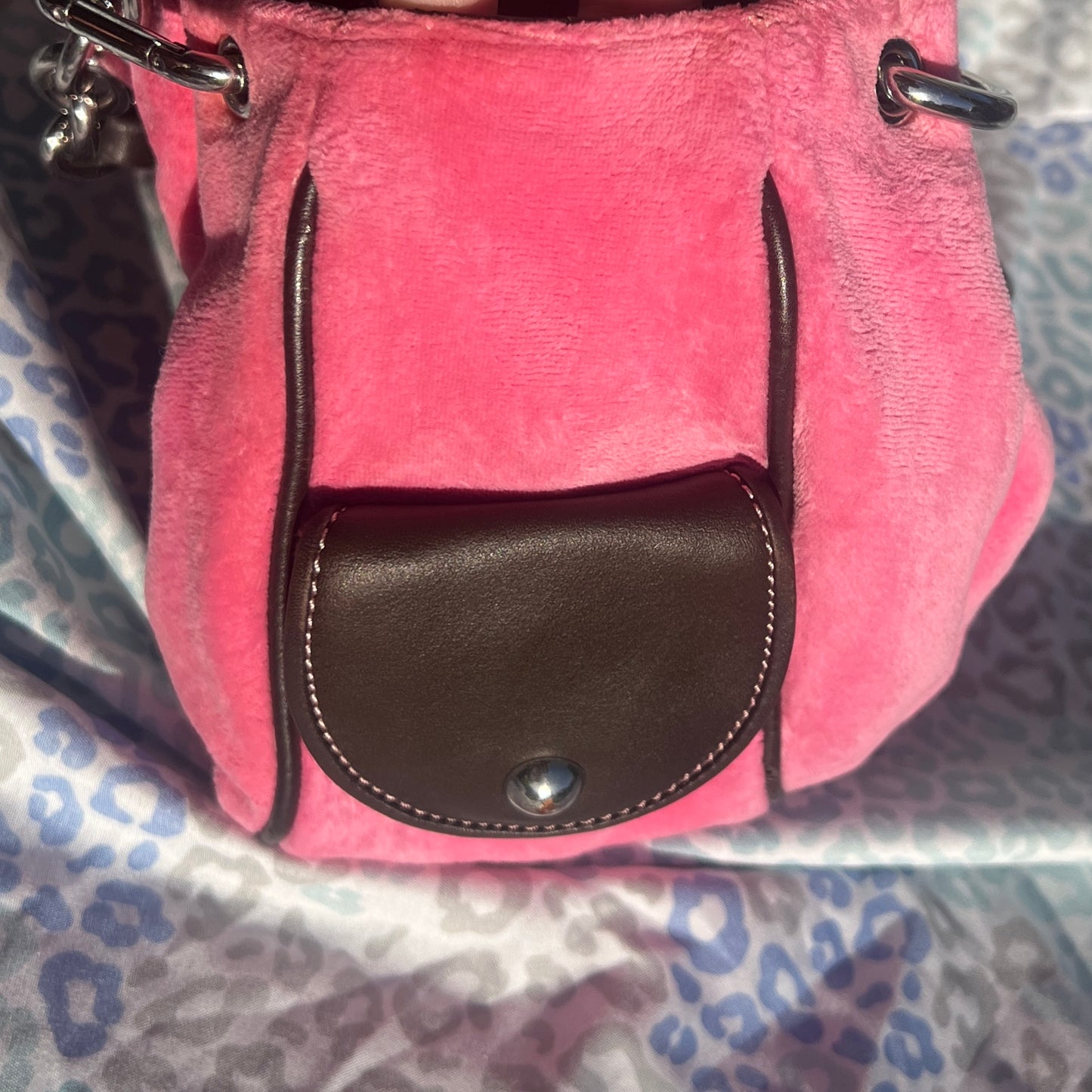 Vintage Pink Juicy Couture Purse Handbag Satchel Bag Velour Y2K