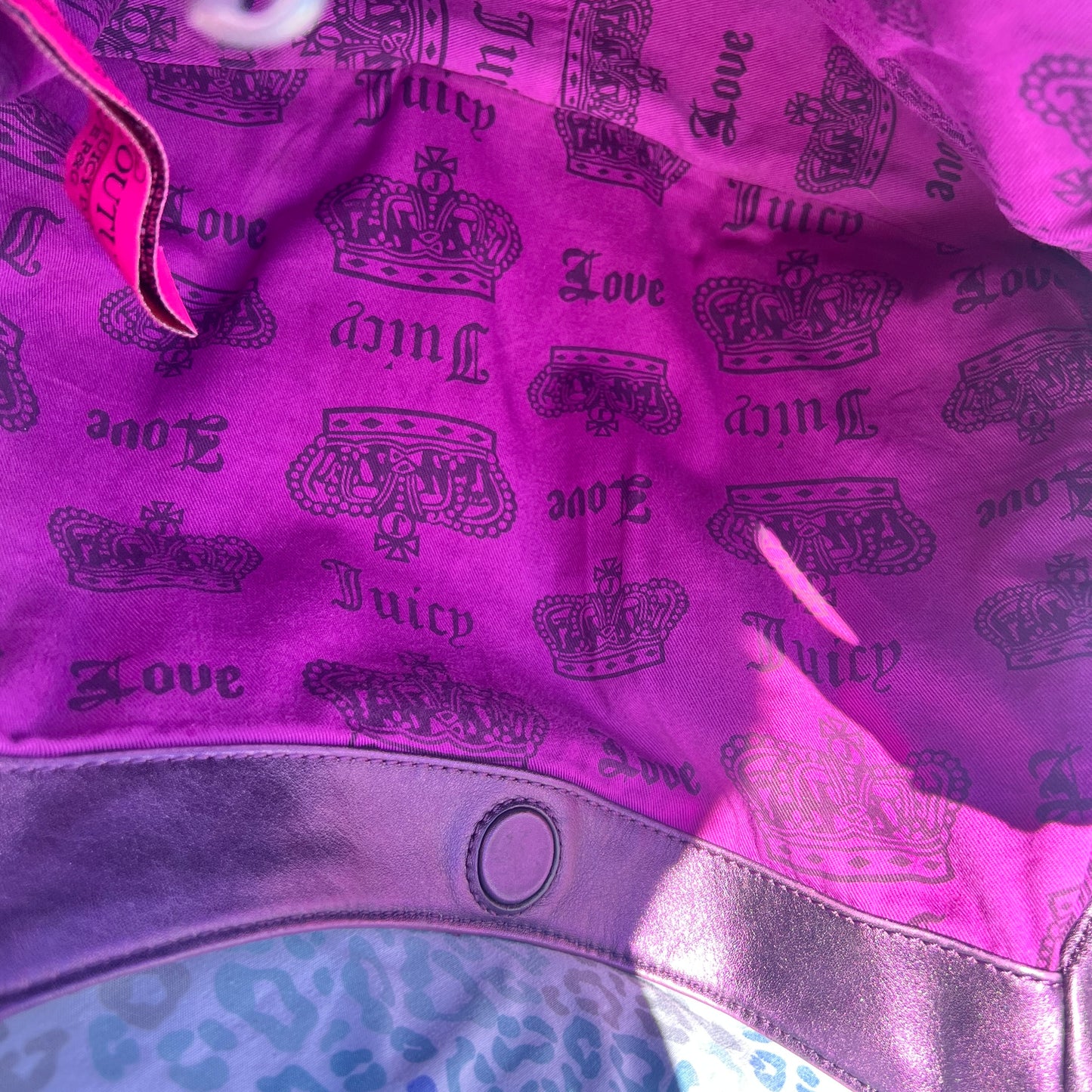 Vintage Rare Purple Juicy Couture Purse Shoulder Bag Handbag Satchel Velvet Y2K