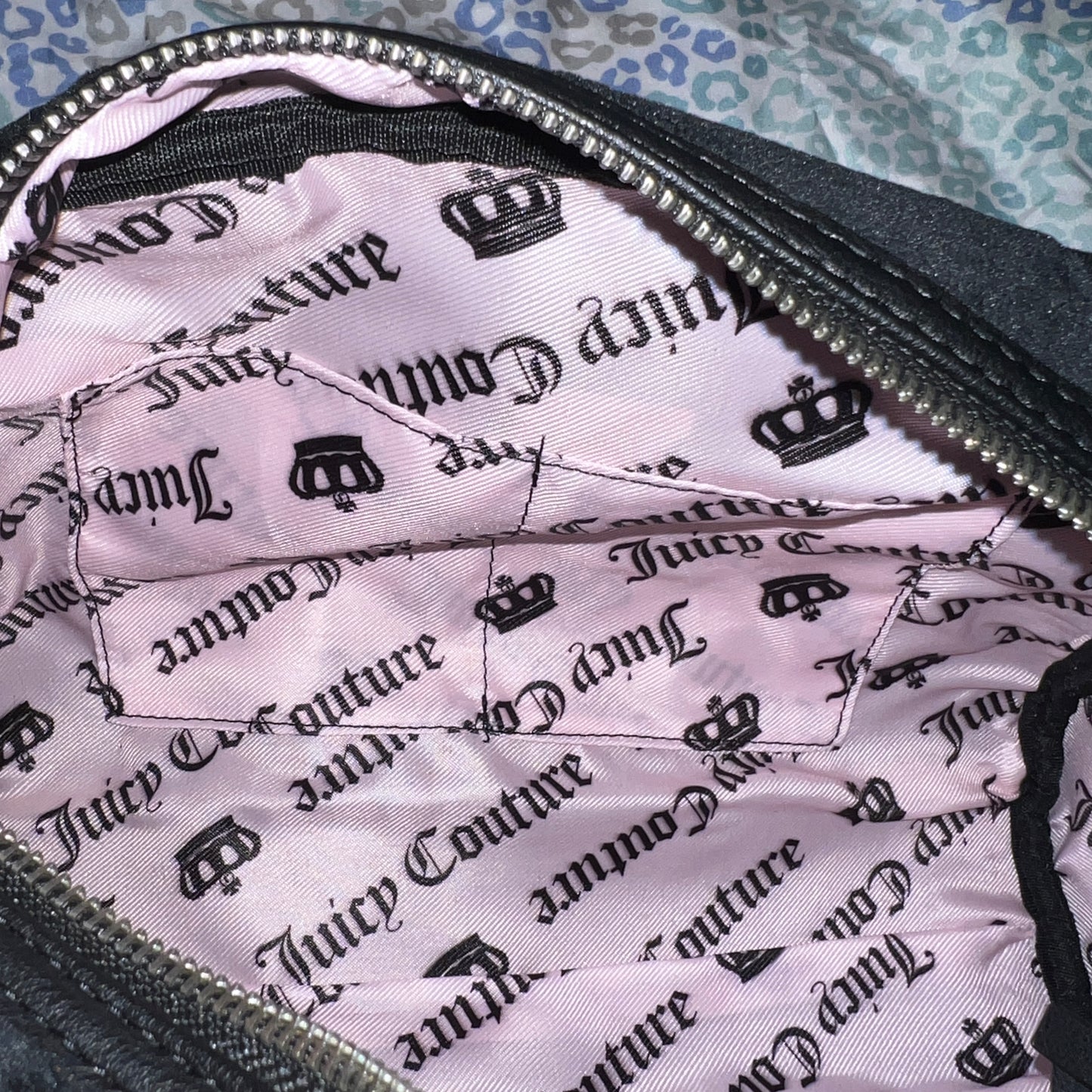 New Black Juicy Couture Purse Bowler Bag Velour Handbag Vintage Style Y2K