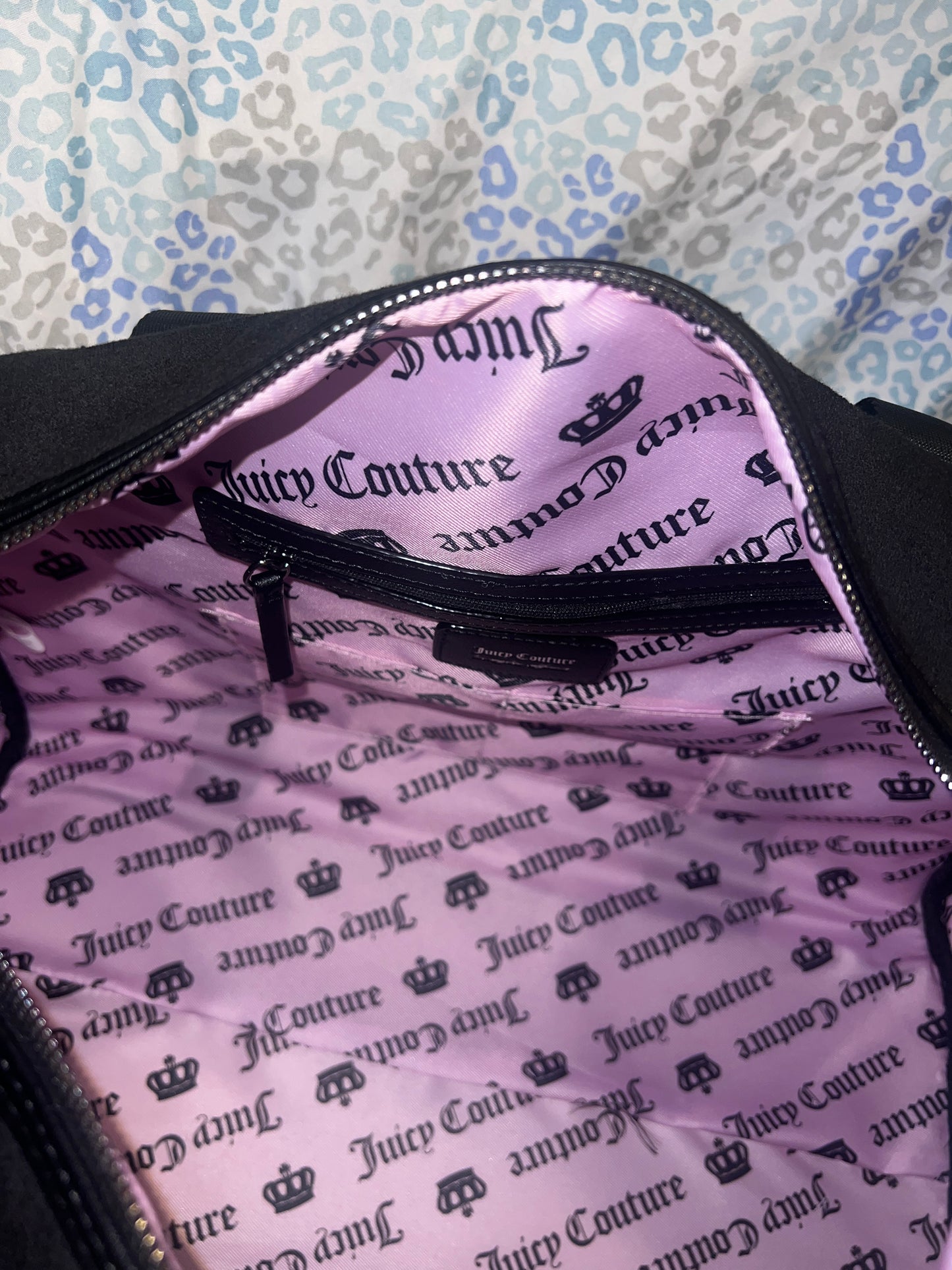 New Black Juicy Couture Weekender Purse XL Size Duffle Travel Bag Juicy Angel