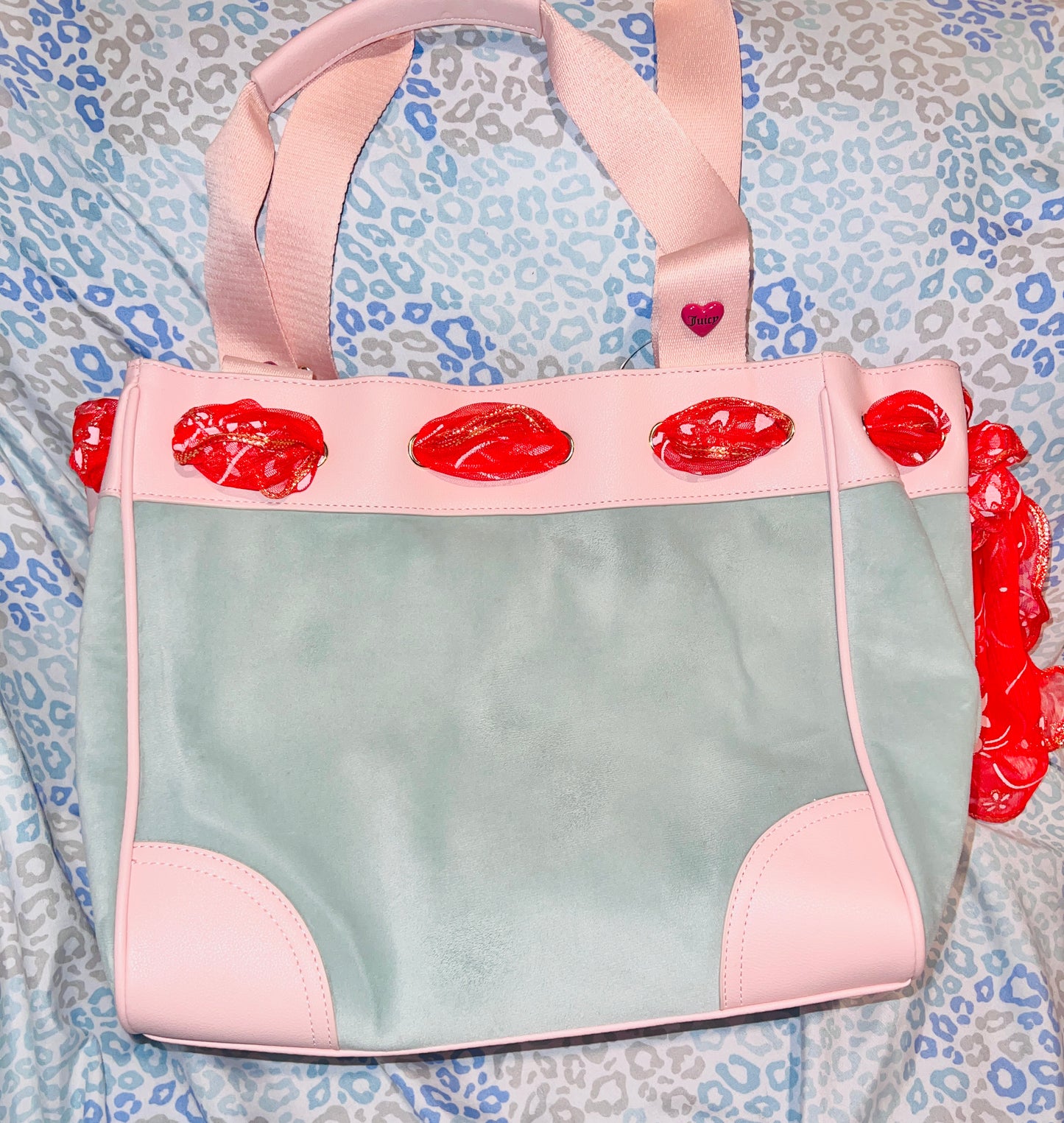 New Green Juicy Couture Purse Daydreamer Tote Bag Handbag Spill the Juicy Tea