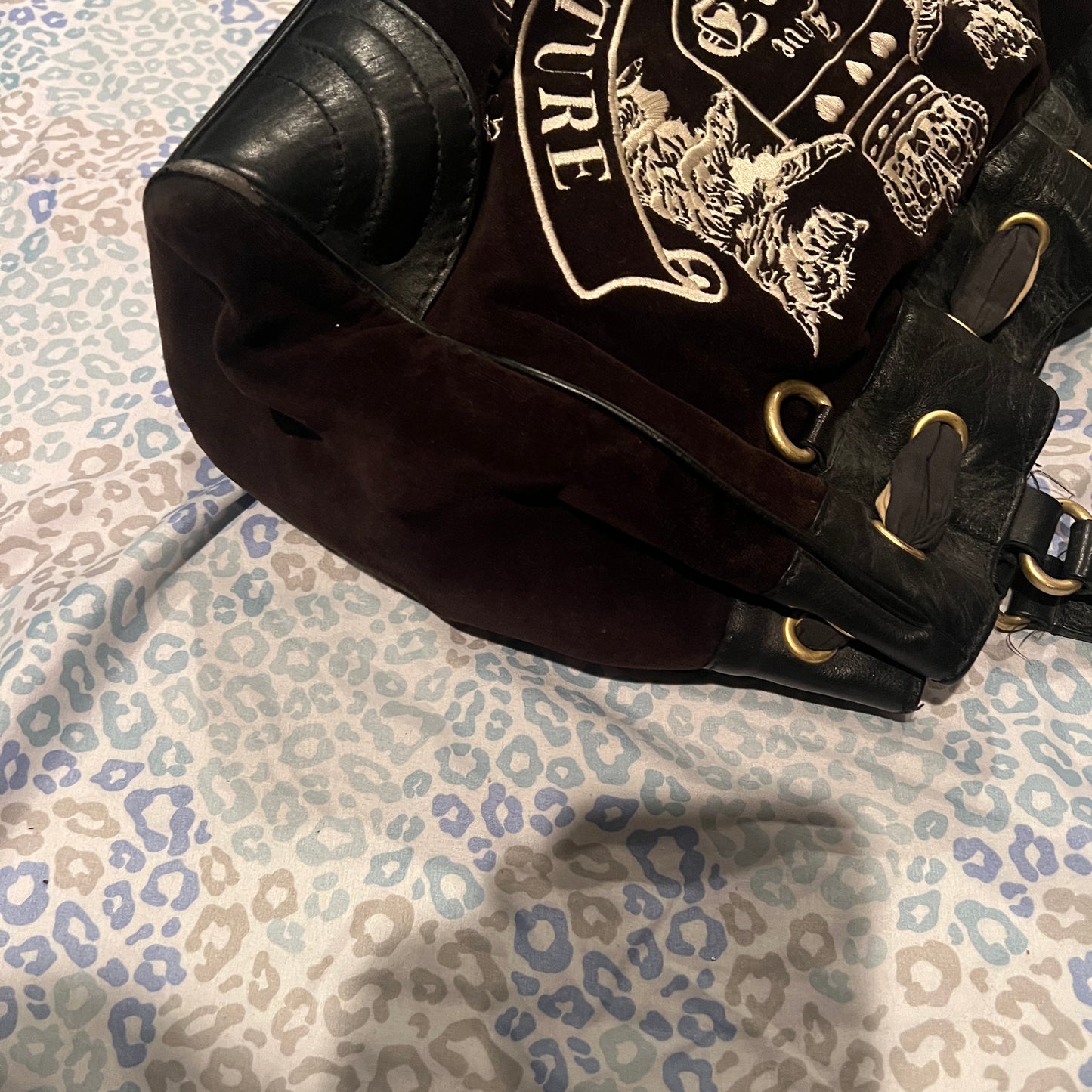 Vintage Black Juicy Couture Purse Daydreamer Tote Bag Scottie Dog Handbag Y2K