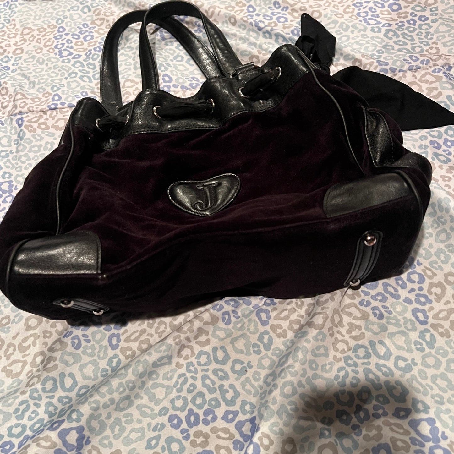 Vintage Black Juicy Couture Purse Tote Bag Handbag Scottie Daydreamer Mcbling