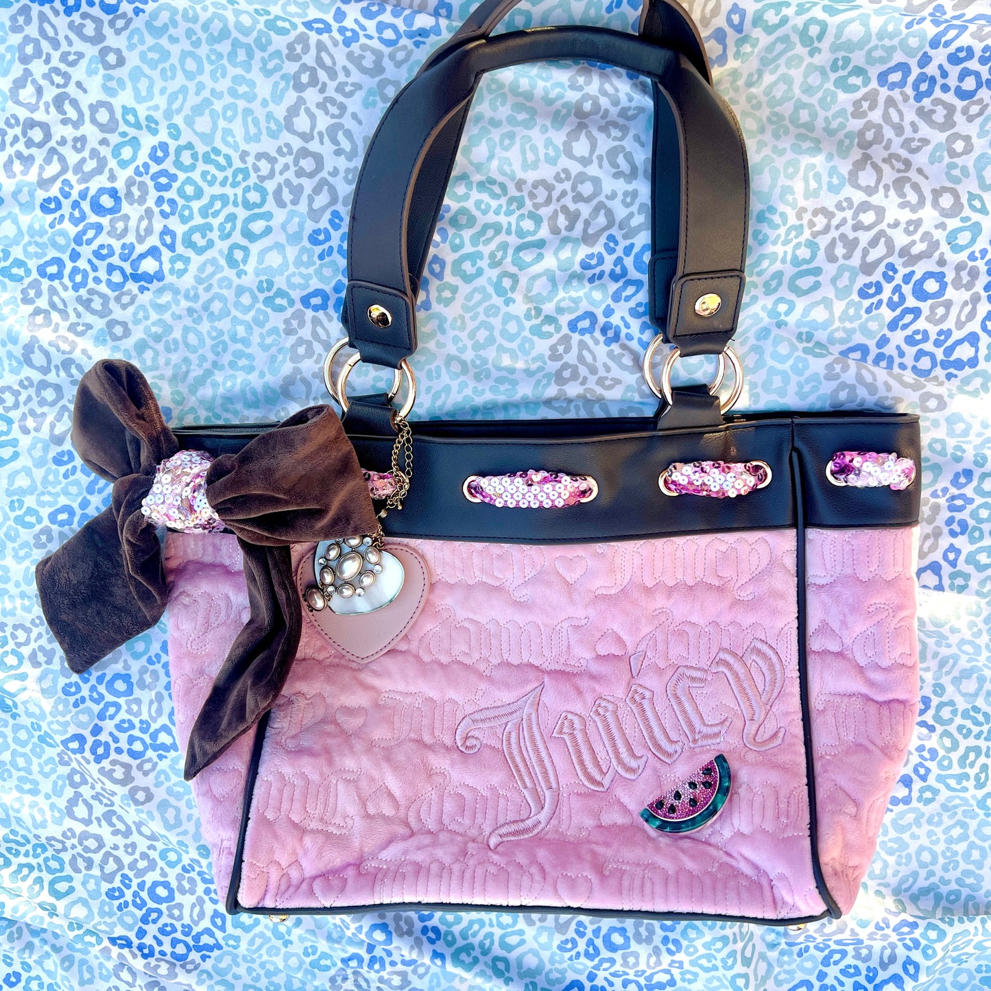 New Custom Pink Juicy Couture Purse Daydreamer Tote Bag Vintage Style Handbag