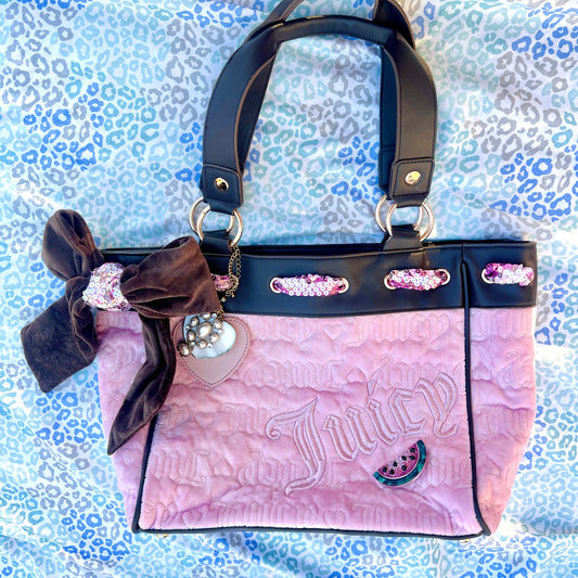New Custom Pink Juicy Couture Purse Daydreamer Tote Bag Vintage Style Handbag