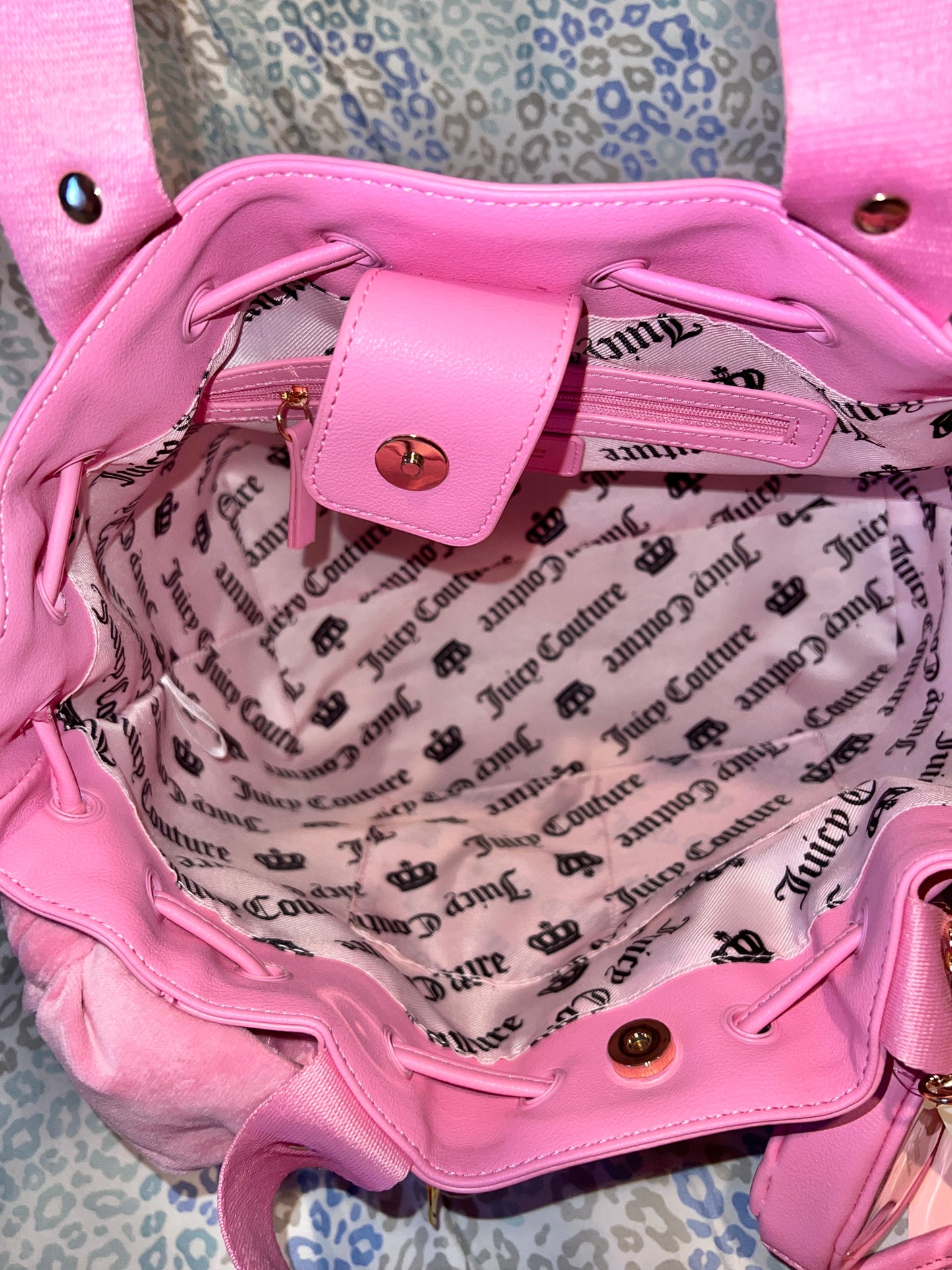 New Pink Yellow Juicy Couture Purse + Charms Cherry Daydreamer Tote Bag Handbag
