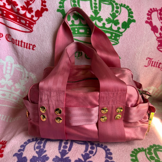 Vintage Hot Pink Juicy Couture Purse Handbag Satchel Bag Y2K Satin