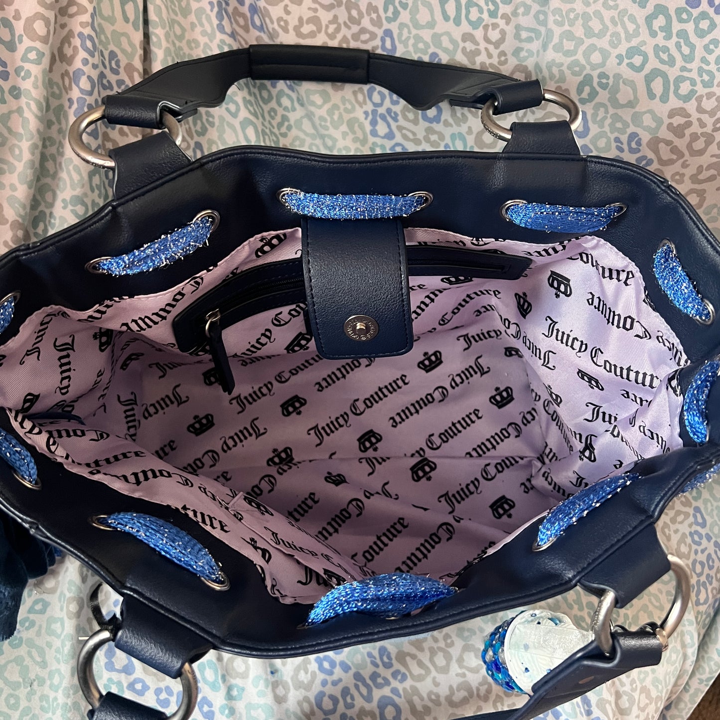 New Blue Juicy Couture Purse Daydreamer Tote Bag Custom Vintage Style Handbag