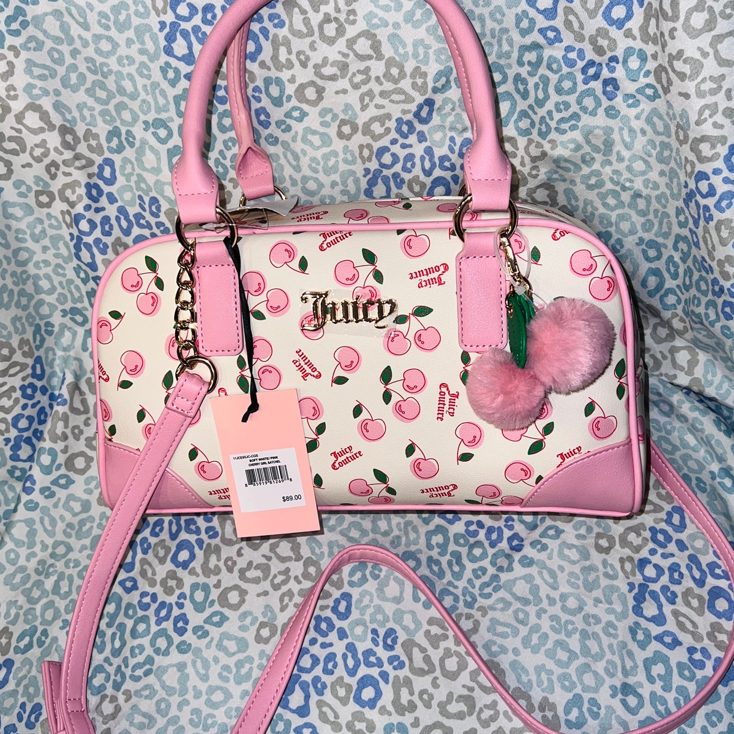 New Pink Juicy Couture Purse Cherry Girl Bag Satchel Handbag MSRP $89