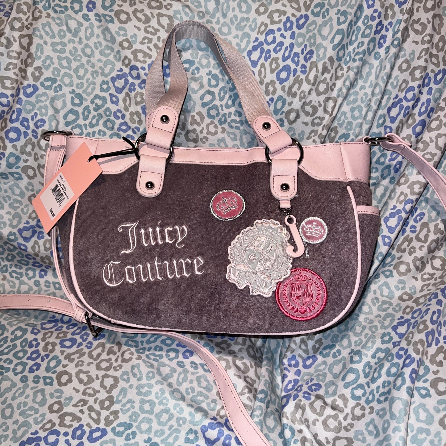 New Pink Purple Juicy Couture Purse Crossbody Bag Custom Dyed Juicy Girls Rule