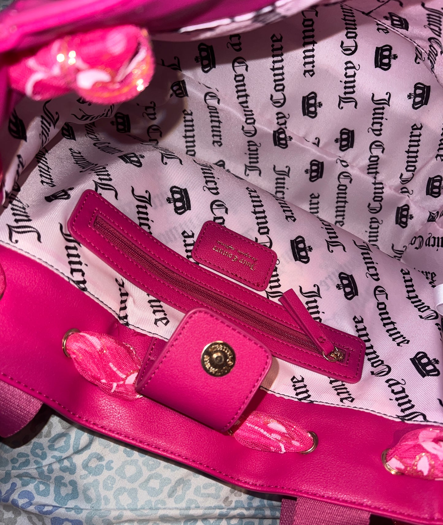 New Pink Juicy Couture Purse Daydreamer Tote Bag Handbag Spill the Juicy Tea