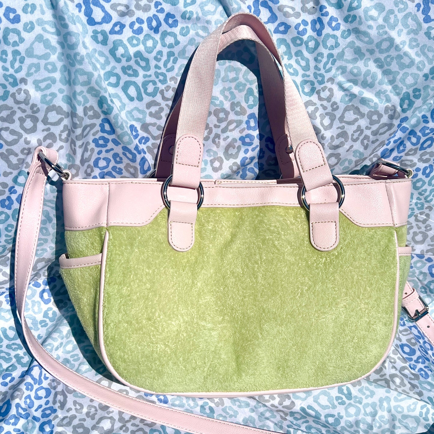 New Pink Green Juicy Couture Purse Custom Dyed Crossbody Bag Handbag Watermelon