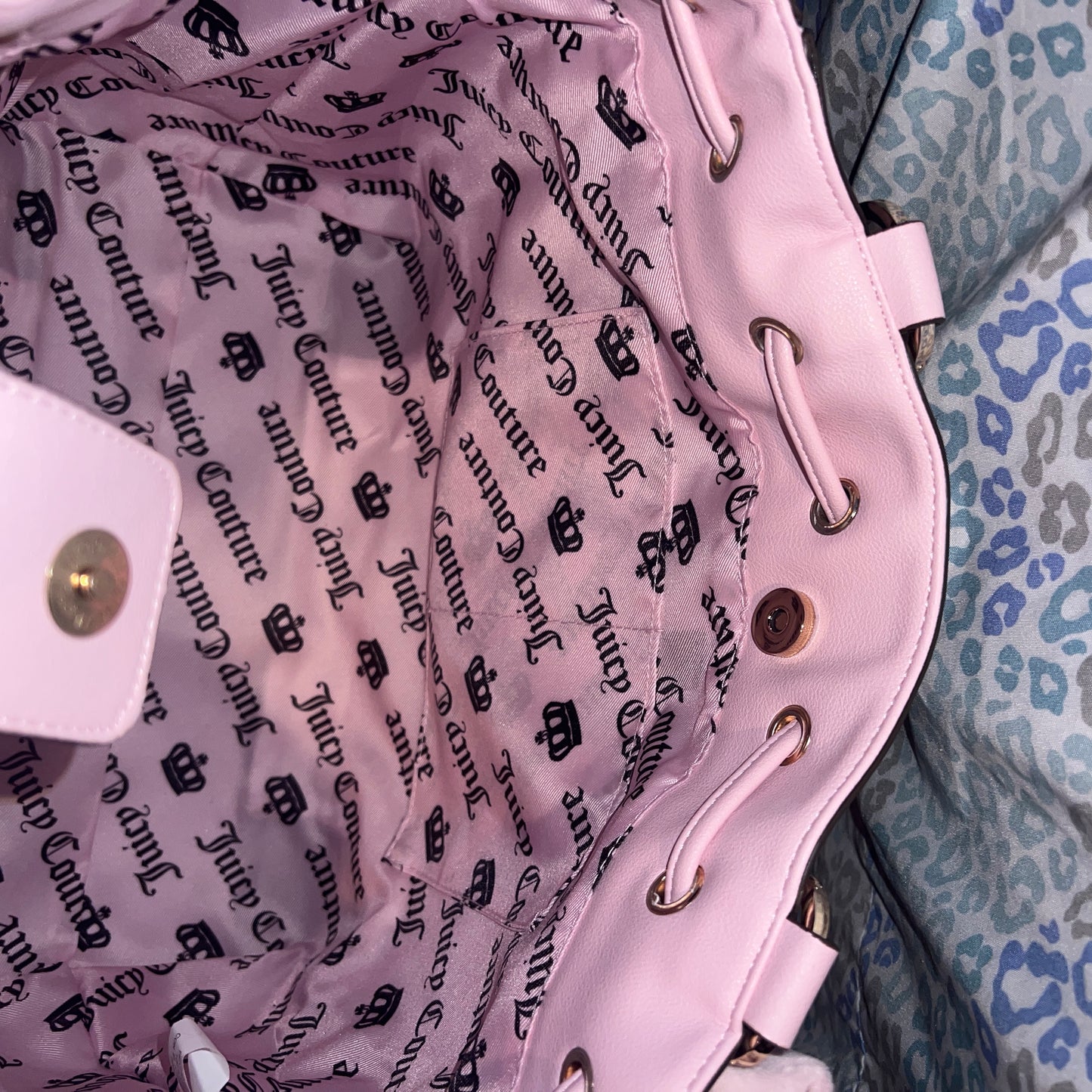 New Pink Brown Juicy Couture Purse Scottie Dog Daydreamer Handbag Tote Bag
