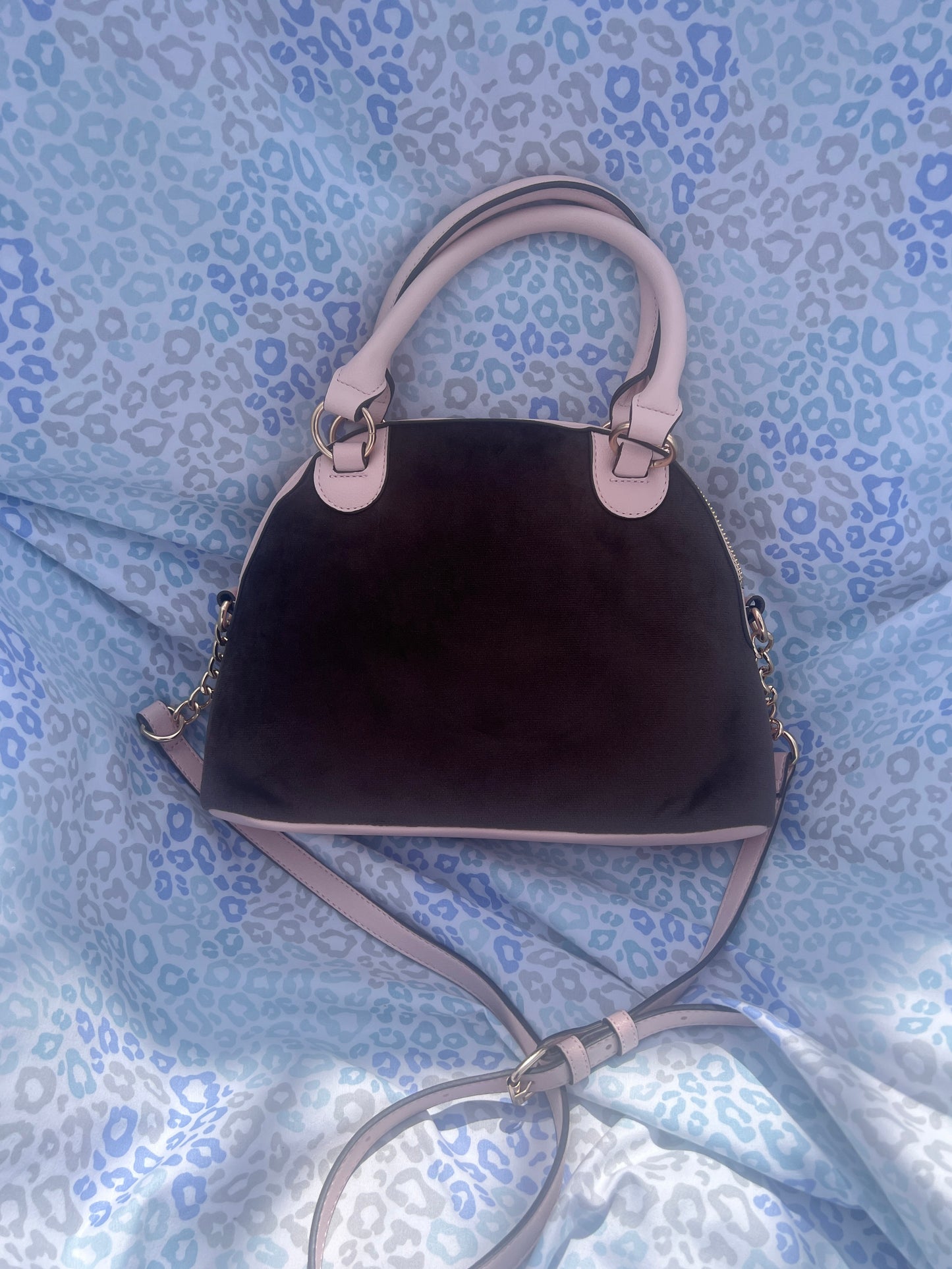 New Pink Brown Juicy Couture Purse Renaissance Bowler Bag Velour Vintage Style