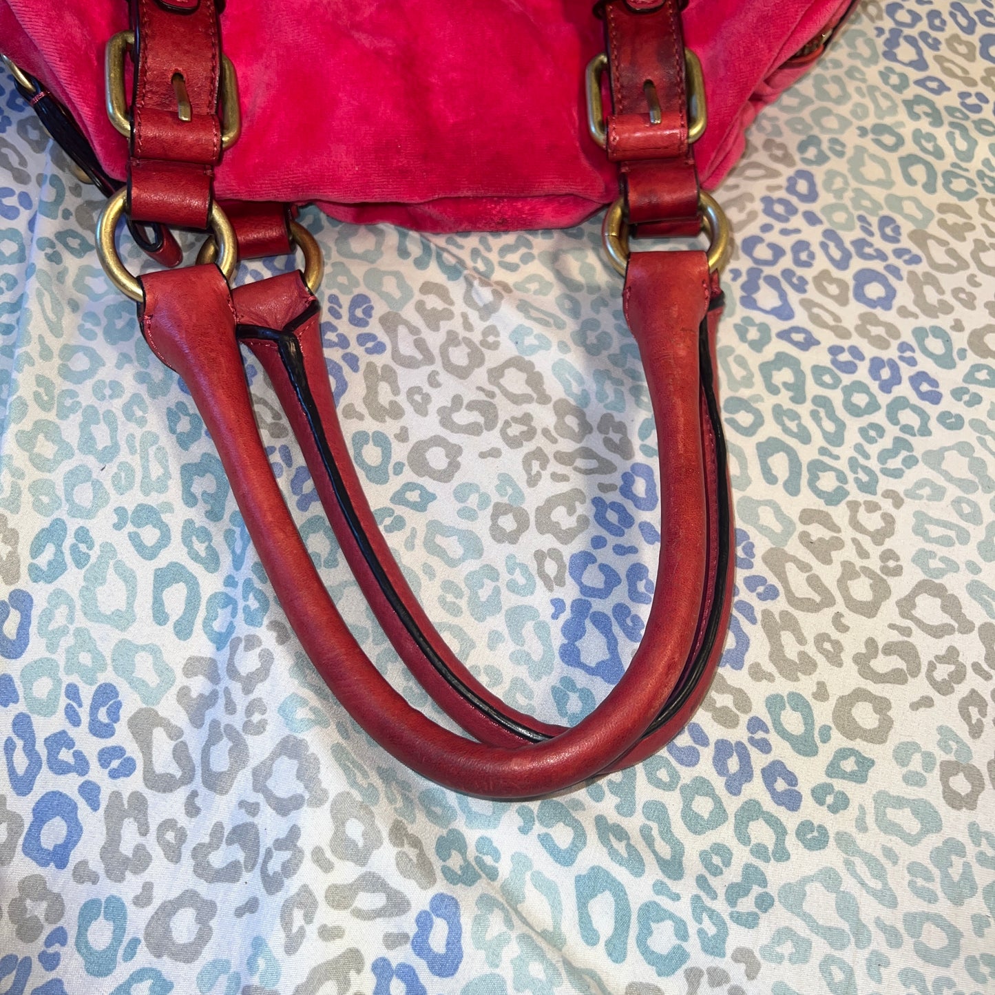 Vintage Rare Hot Pink Juicy Couture Purse Handbag Satchel Bag Velour y2k