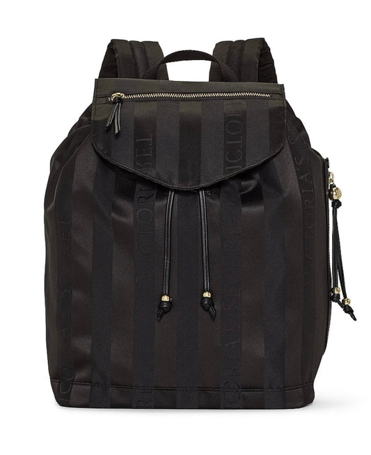 New Striped Black Victoria’s Secret Backpack Purse Bag Heritage NWT SOLD OUT