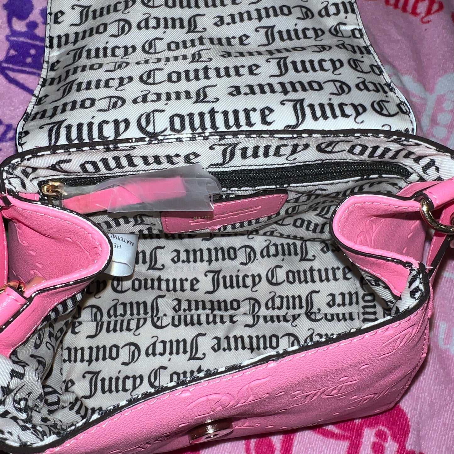 New Pink Juicy Couture Purse Handbag Stay In Circle Crossbody Bag