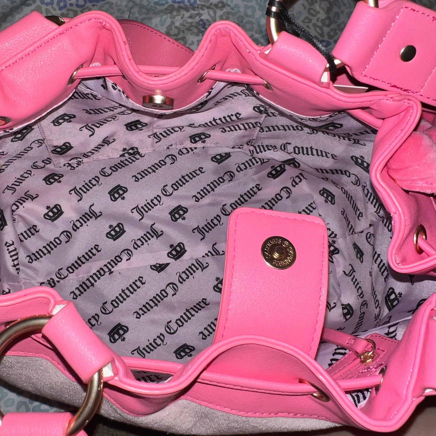 New Pink Juicy Couture Purse Daydreamer Tote Bag Handbag Terry Cloth Vintage Y2K